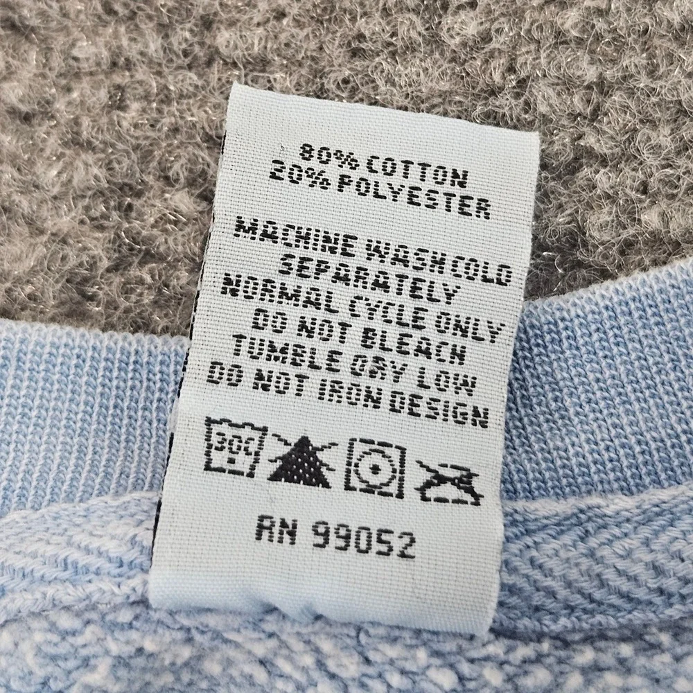 Minnesota Crewneck Sweatshirt Mens Large Light Blue Pullover Cabincore Cozy